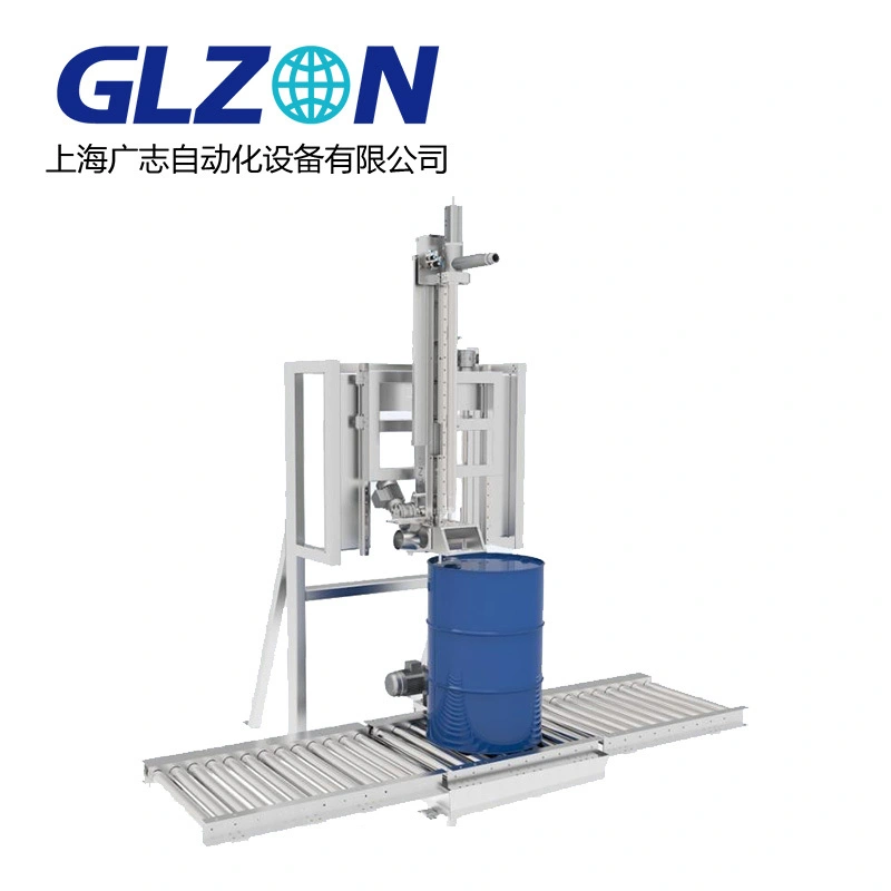 Semi-automatic filling machine for drums in line