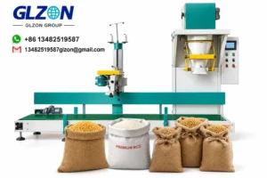 Granule packing machine for rice grain seeds and 25kg 50kg bags